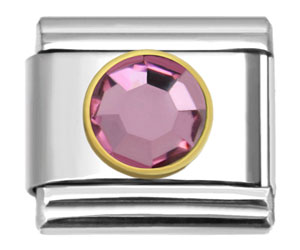 Rose October birthstone Italian charms