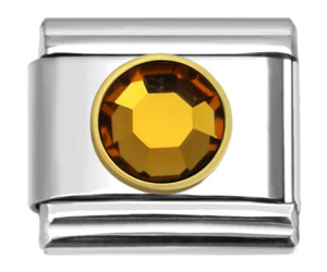 Topaz November birthstone Italian charm