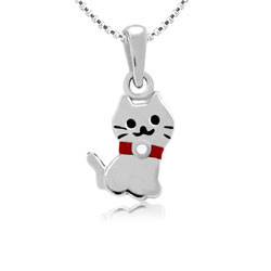 cat silver pendants jewelry