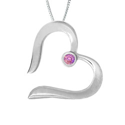 Sterling silver heart with cz pendants