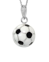 Soccer ball sterling silver pendants