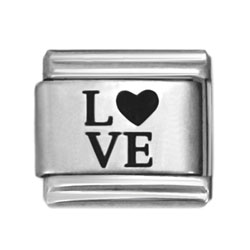 Love laser Italian charms