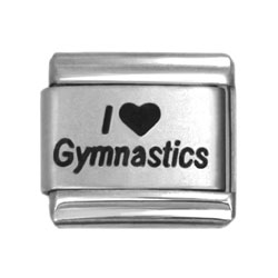 love gymnastics laser charms