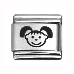 girl's face laser Italian charm