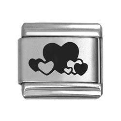 heart laser Italian charms