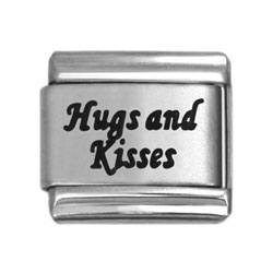 Hugs and kisses laser charms
