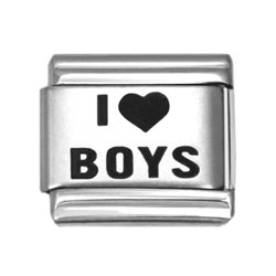 I love boys Italian charms
