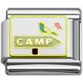 bird on camp sign charm