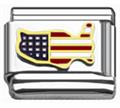 US flag map charm