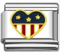 Heart shape US flag charms