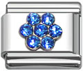 Blue stone flower Italian charm bracelets
