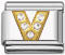 Rhinestone letter V Italian charms