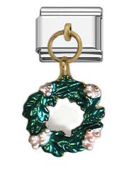 Dangle Christmas wreath charms