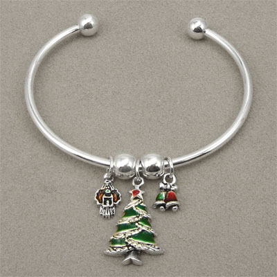 Christmas bangle charm bracelet