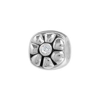 silver flower Italian bead jewelry