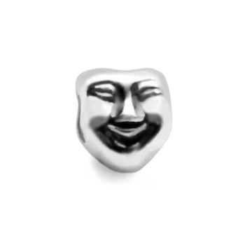Mask shape 925 sterling silver bead for European bracelets