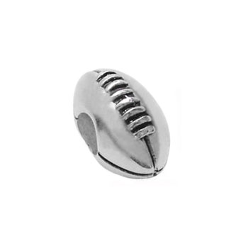football silver charm beads
