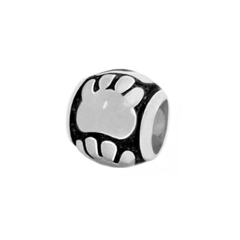 Paw prints sterling silver beads