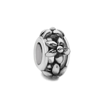 flower silver bead jewelry