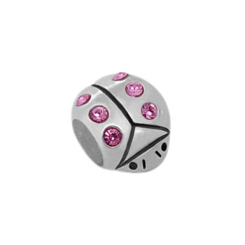 Ladybug silver bead jewelry