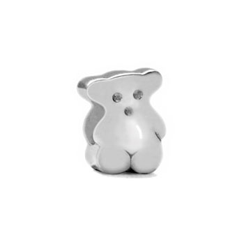 teddy bear silver bead jewelry
