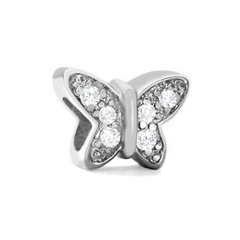 butterfly silver bead jewelry