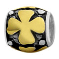 4 leaves clover sterling silver bead jewelry