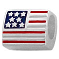 US flag sterling silver bead jewelry