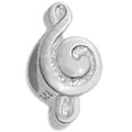 Music treble clef sterling silver bead jewelry