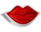 Red lip silver bead jewelry