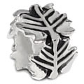 leaf silver bead jewelry