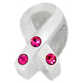 pink ribbon silver bead jewelry