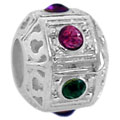 1120 silver bead with cubic stones