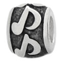 musical note silver bead jewelry