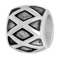 Revolving lozenges on silver bead for Euro jewelry