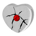 cracked heart 925 sterling silver bead jewelry