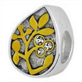 gold plated tree on sterling silver bead