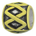 Two tone lorenzes sterling silver bead for charm bracelets