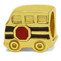School bus 925 sterling silver bead for European charm bracelets
