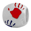 palm printing 925 sterling silver bead for European charm bracelets