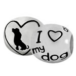 dog on 925 sterling silver bead jewelry