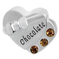 Chocolate box silver heart bead jewelry