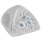Pyramid silver bead for European modular bracelets