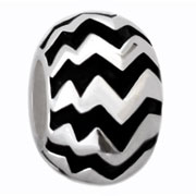 zigzag silver bead for European modular bracelets