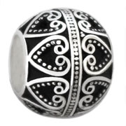 hearts on silver bead jewelry