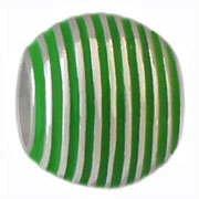 Green line silver bead jewelry