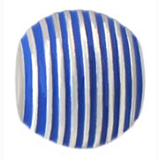 Blue line silver bead jewelry