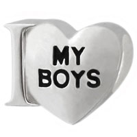 I heart my boy silver bead jewelry