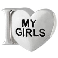I heart my girls silver bead jewelry