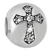 cross silver bead jewelry